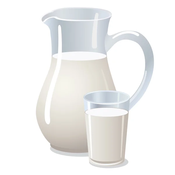 Pitcher with milk — Stock Vector