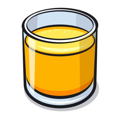 Portakal suyu bardağının çizimi