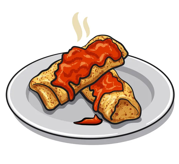 Illustration Bakade Pannkakorna — Stock vektor