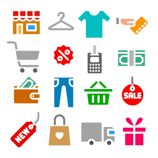 Illustration Shopping Icons — Stock Vector