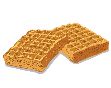 Fırınlanmış waffle 'ların çizimi
