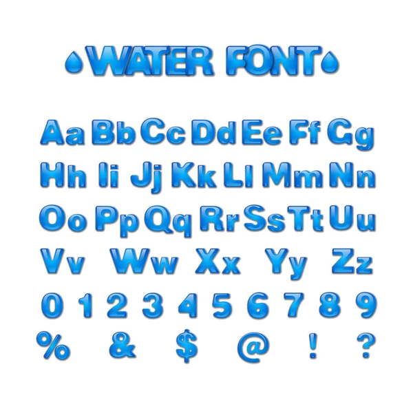 Ілюстрація Синіх Водяних Паличок Англійський Алфавіт — стоковий вектор