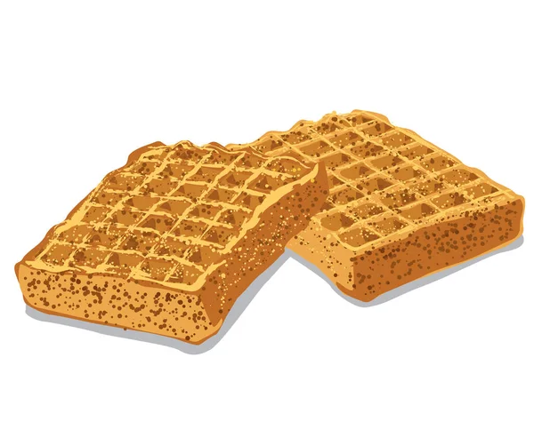 Fırınlanmış Waffle Ların Çizimi — Stok Vektör