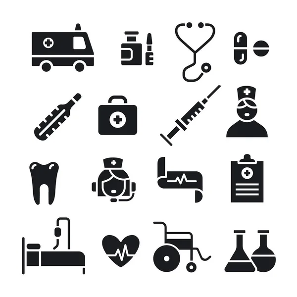 Medicina Farmacia Icone Illustrazione Immagine Grafica — Vettoriale Stock