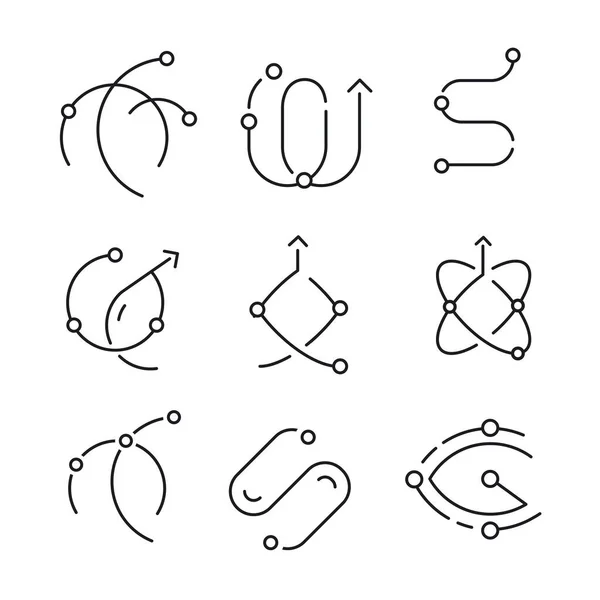 Ensemble Des Icônes Simples Abstraites Contour Minimaliste — Image vectorielle