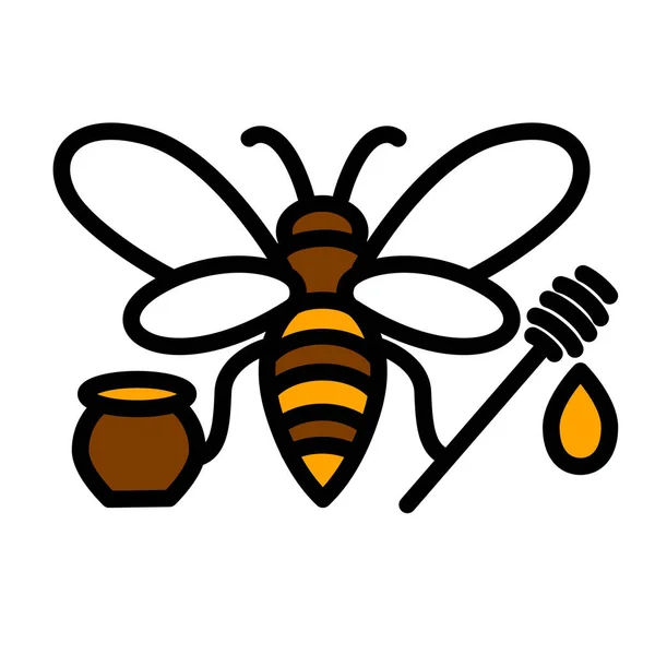 Логотип Бджоли Меду Векторні Ілюстрації Зображення — стоковий вектор