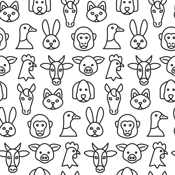 Animals Seamless Pattern Illustration Image — Vetor de Stock