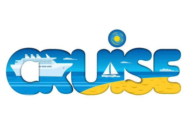 Cruise Resort Obraz Ilustracji Podróży — Wektor stockowy