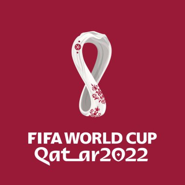 Doha, Katar, Ocak 2022: 2022 FIFA Dünya Kupası 'nın vektör logosu. Katar 'da 21 Kasım - 18 Aralık 2022 tarihleri arasında etkinlik planlanıyor.