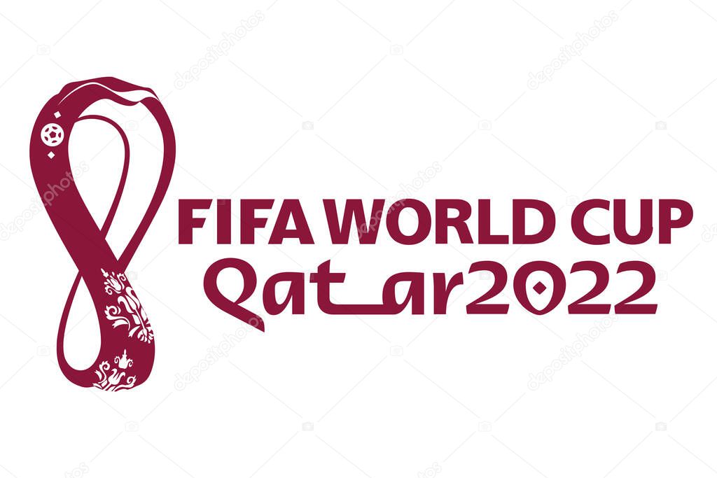 Doha, Qatar, January 2022: Vector logo of The 2022 FIFA World Cup. Event is scheduled in Qatar from 21 November to 18 December 2022