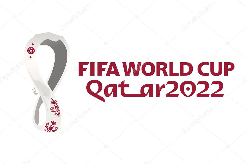 Doha, Qatar, January 2022: Vector logo of The 2022 FIFA World Cup. Event is scheduled in Qatar from 21 November to 18 December 2022