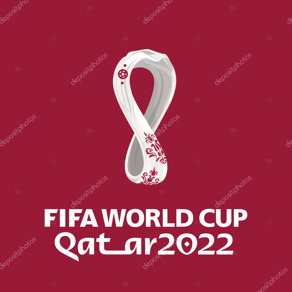 Doha, Qatar, January 2022: Vector logo of The 2022 FIFA World Cup. Event is scheduled in Qatar from 21 November to 18 December 2022