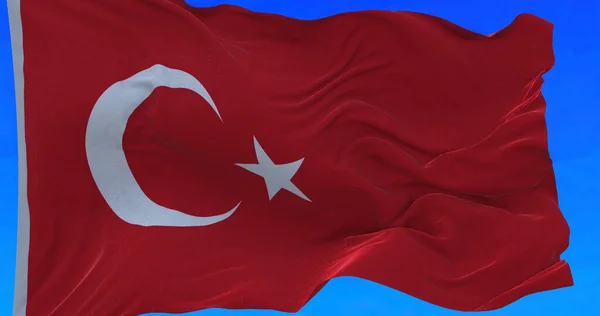 Incrível Grande Acenando Bandeira Turca — Fotografia de Stock