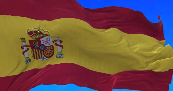 Nanılmaz Büyük Sallanan Spanyol Bayrağı — Stok fotoğraf