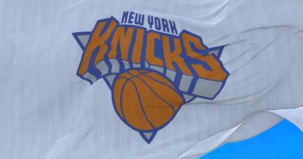 Nowy Jork Usa Marca 2022 Macha Flaga New York Knicks — Zdjęcie stockowe