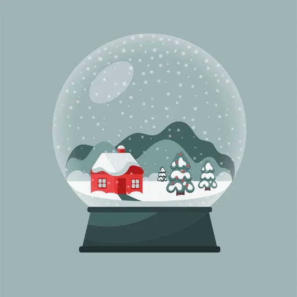 Illustration Vectorielle Couronne Noël Avec Arc Rouge Boules Étoiles — Image vectorielle