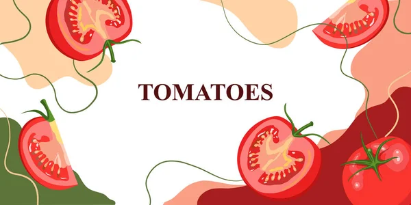 Red Tomatoes Abstract Background — 图库矢量图片