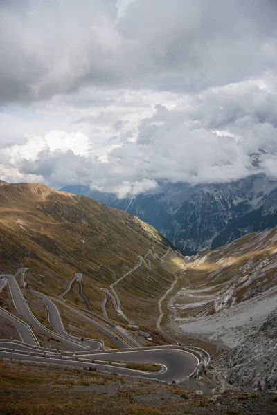 Kilátás Stelvio Hágó Csúcsáról 2757 Tengerszint Feletti Magasságban Olaszország Svájc — Stock Fotó