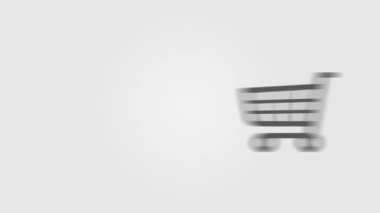 Alışveriş arabası bilgi animasyonu. Bu model pazarlama, alışveriş, ticaret, satış, üretim, meyve alımları, sağlıklı, yeşil, doğal gıda ile ilgili ikonlar kullanır. Yüksek kalite 4k görüntü