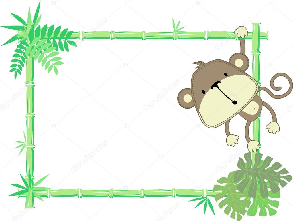 Cute Monkey Border Clip Art