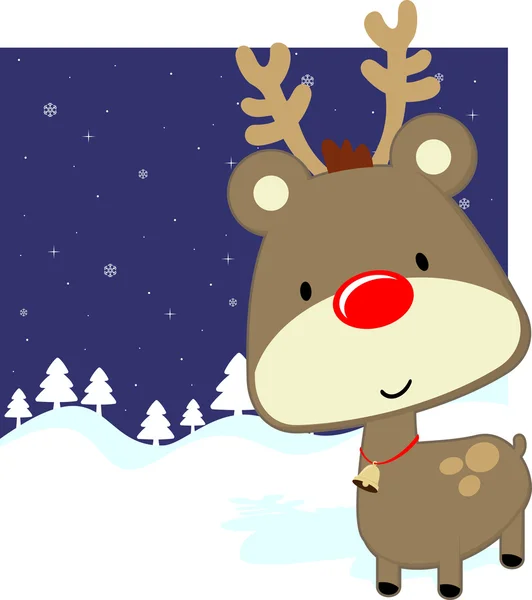 Chistmas child deer background — Stock Vector