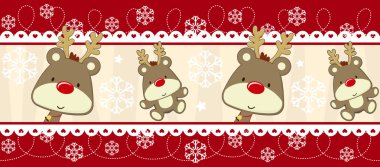 Cute christmas banner decoration clipart