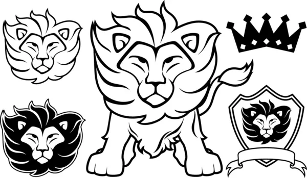 León vector diseños elementos — Vector de stock