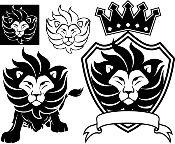 Lion king vector set — Stock Vector