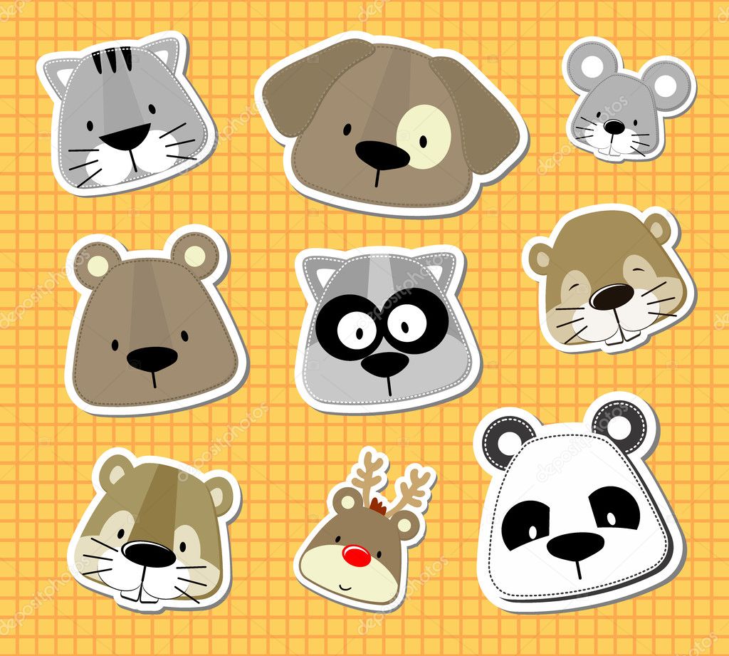 animal baby vector stickers