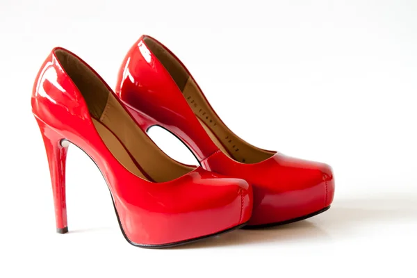 Сексуальные красные женские туфли на высоких каблуках — стоковое фото