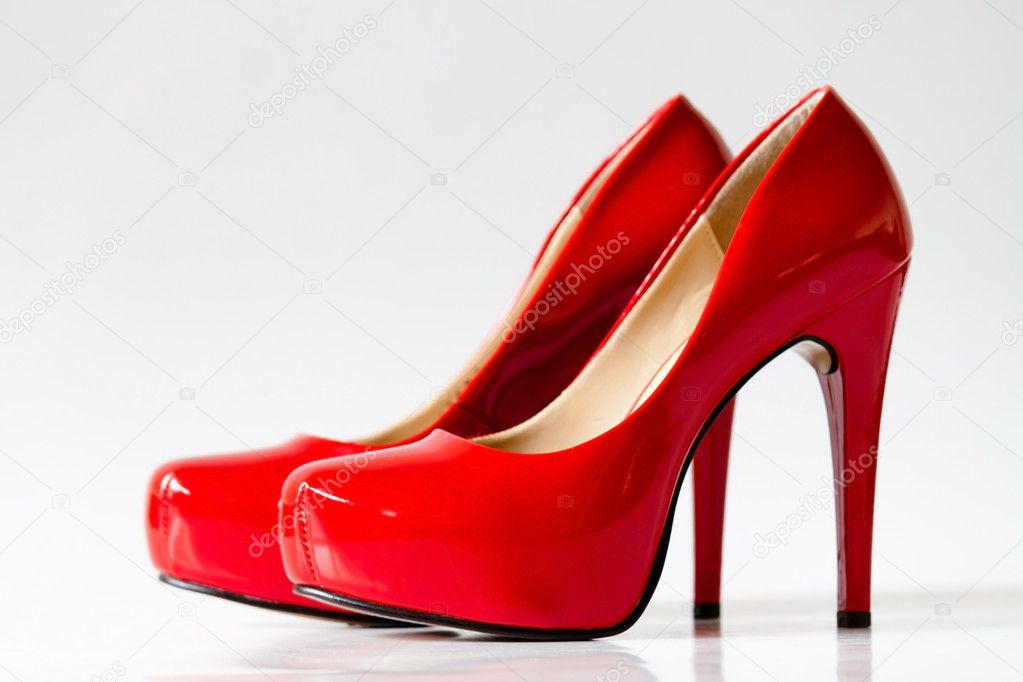 Red high heels shoes