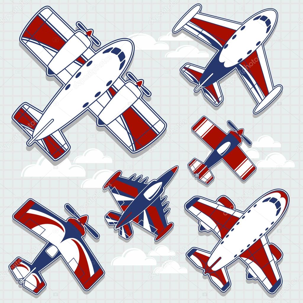 Airplanes cartoon for childish decoration