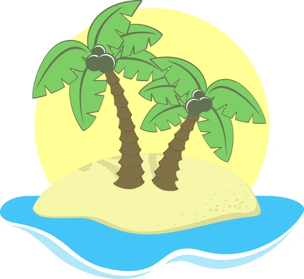 Tropical island vacation vector — Stock Vector