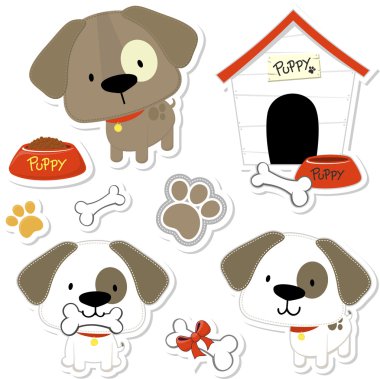 Cute doggy vector collection clipart