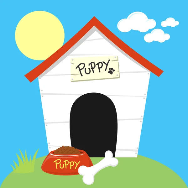 Hond huis cartoon — Stockvector