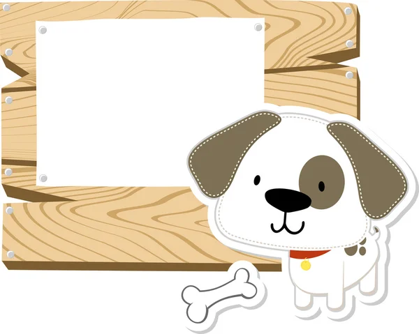 Bebé perrito en blanco tablero — Vector de stock