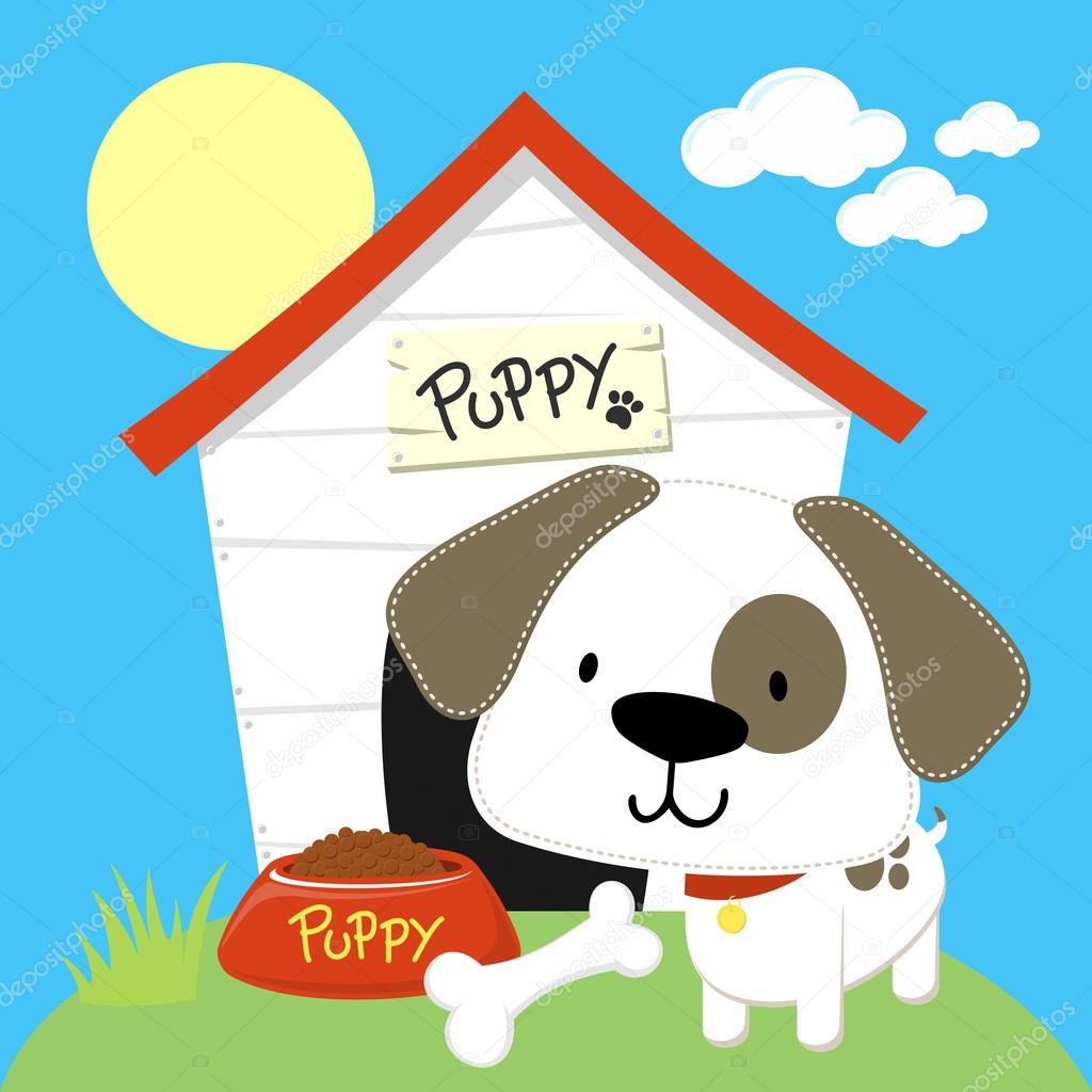 Puppy dog house cartoon