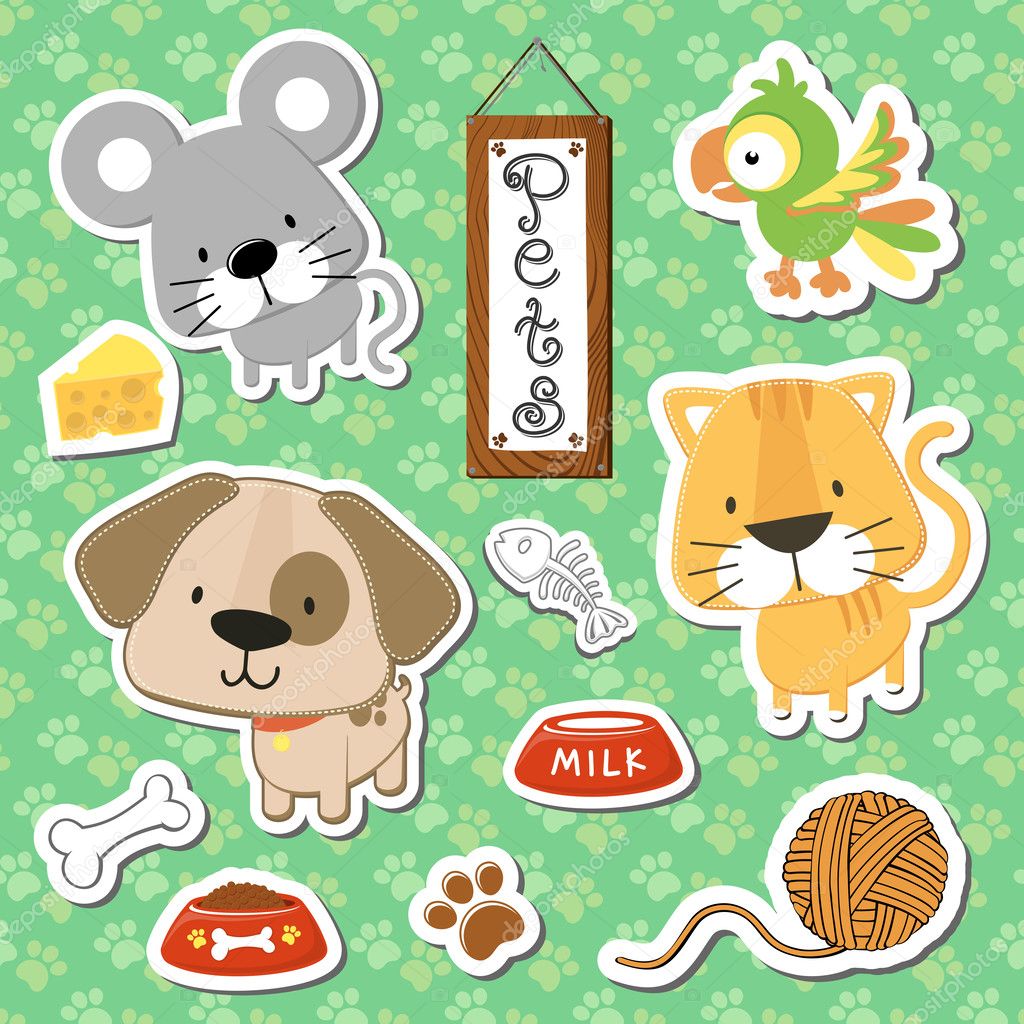 Baby little pets vector collection