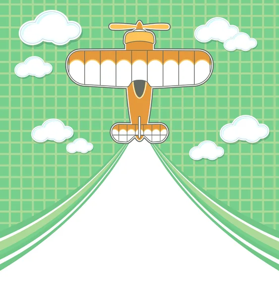 Repülőgép karikatúra-val üres kondenzcsík — Stock Vector