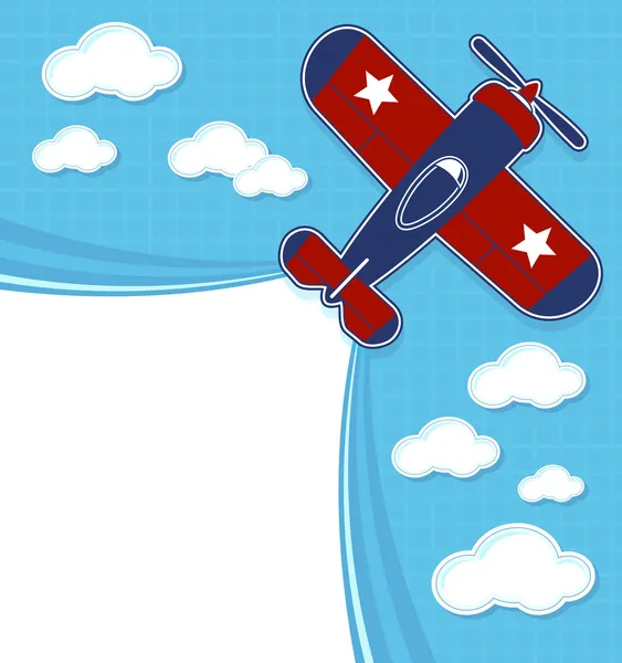 Divertido avión de dibujos animados — Vector de stock