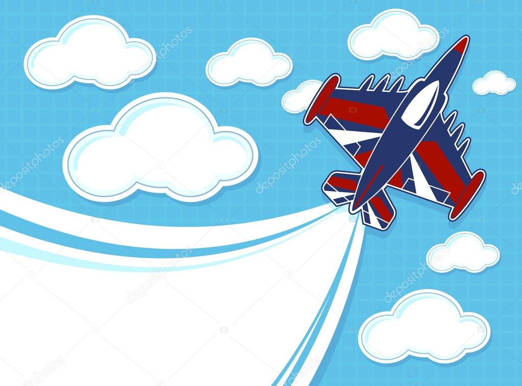 Funny jet cartoon background