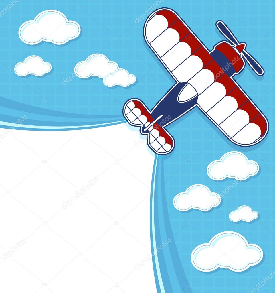 Airplane cartoon background