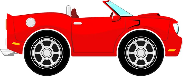 Divertido coche convertible rojo de dibujos animados — Vector de stock