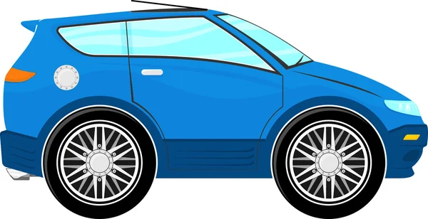 有趣的蓝色车卡通 — 图库矢量图片