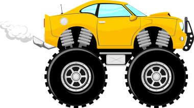 monstertruck spor araba 4 x 4 çizgi film