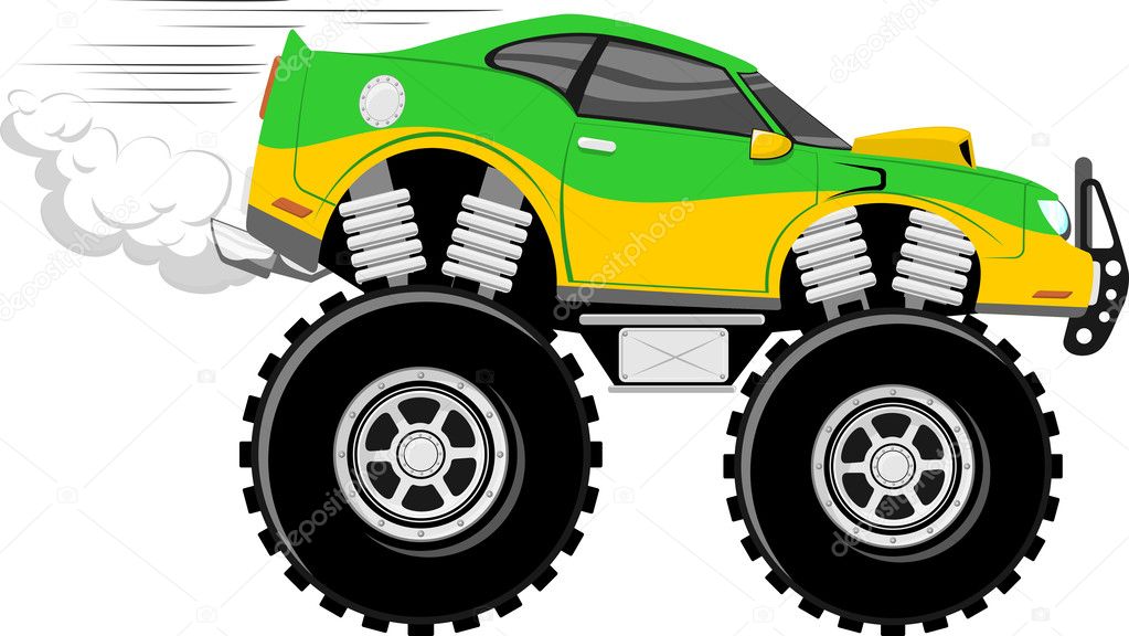 Monstertruck race car 4x4 cartoon