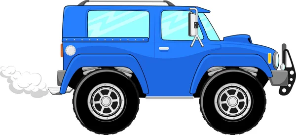 Funny blue truck — Stock Vector