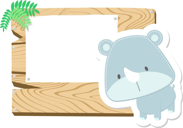 婴儿犀牛剪贴簿背景 — 图库矢量图片