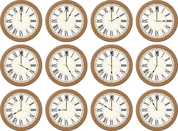 Horloges heure réglée — Image vectorielle