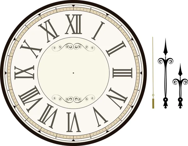 Modelo de cara de relógio vintage —  Vetores de Stock